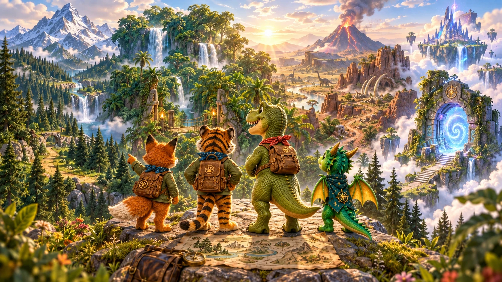 Foley, Tully, Tucker and Dazlo look out across their four worlds