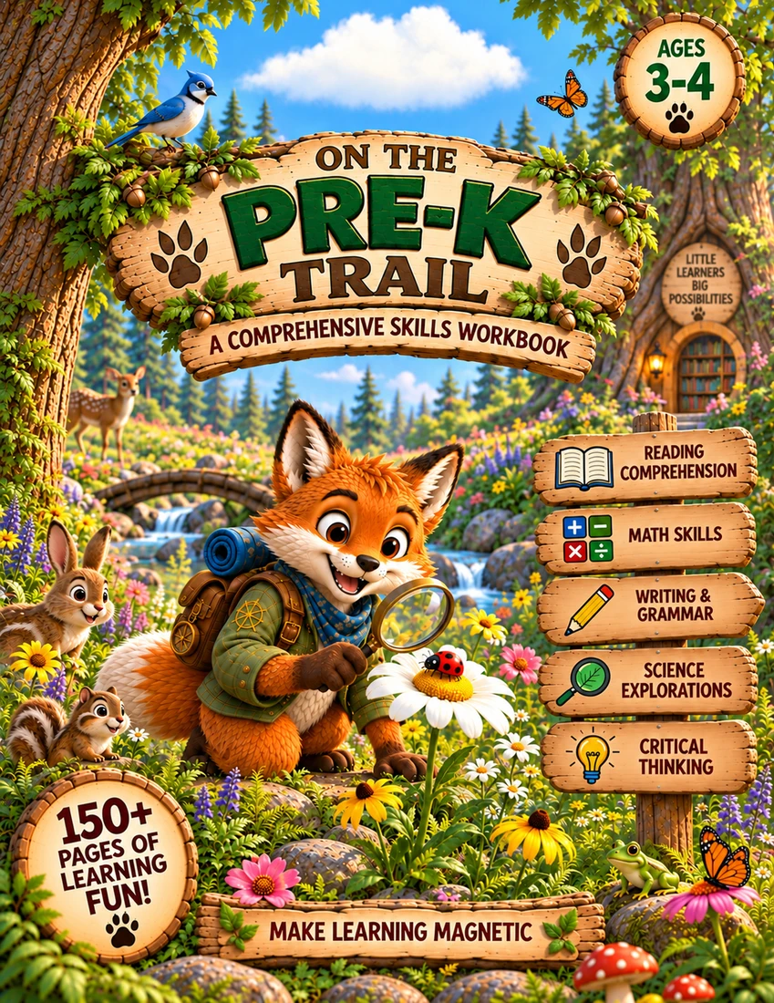 On the Pre-K Trail · Forest World workbook cover