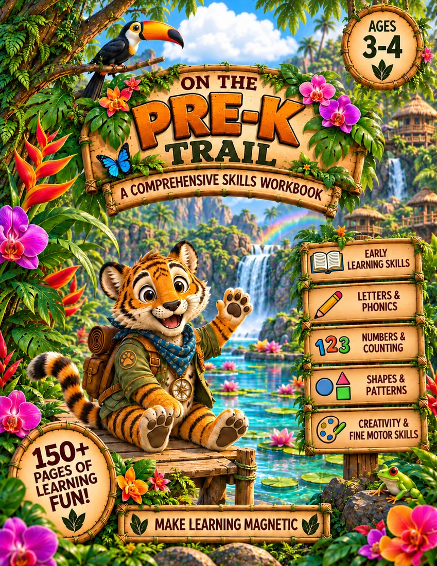On the Pre-K Trail · Jungle World workbook cover
