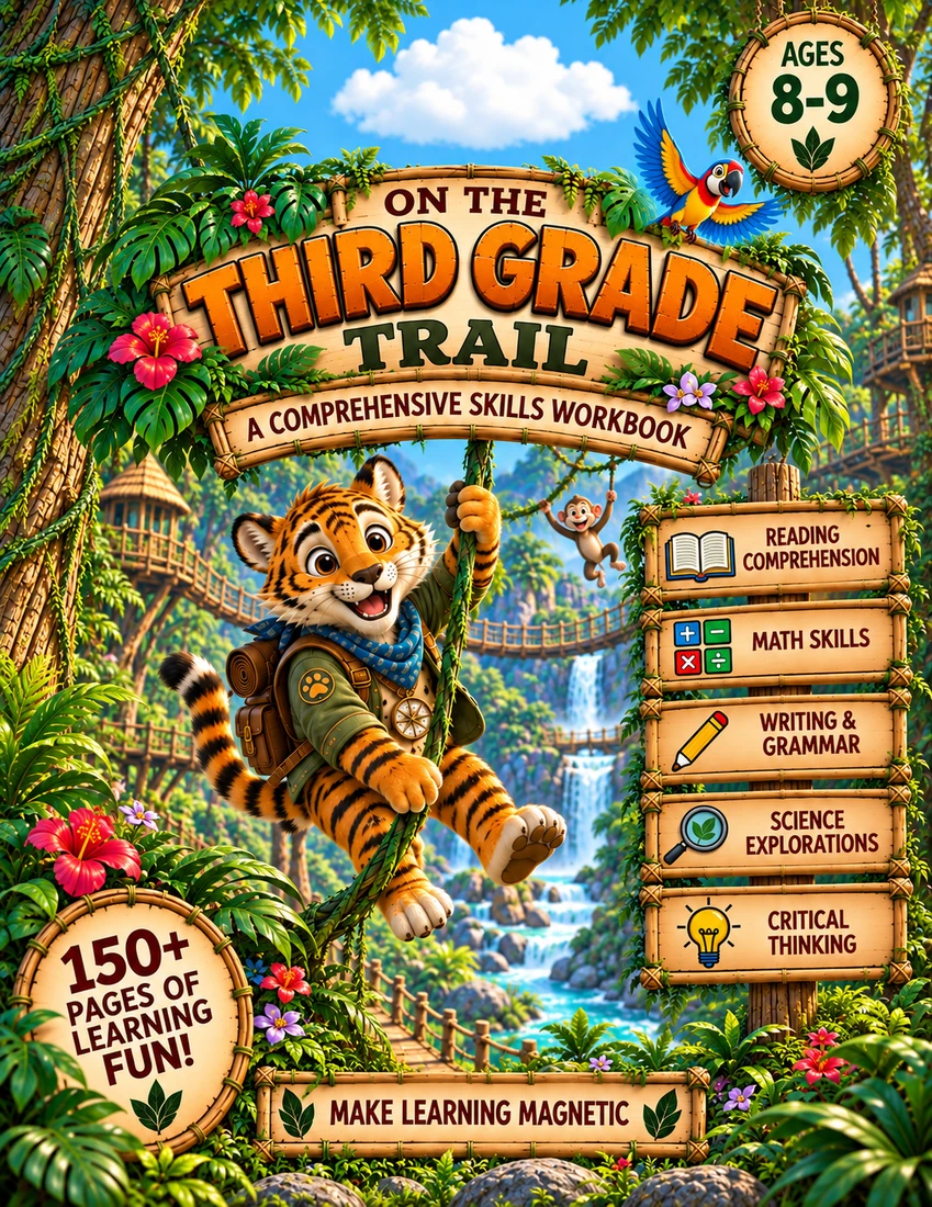 On the Third Grade Trail · Jungle World workbook cover