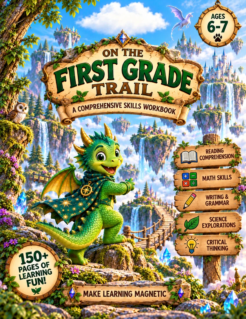 On the First Grade Trail · Mythical World workbook cover