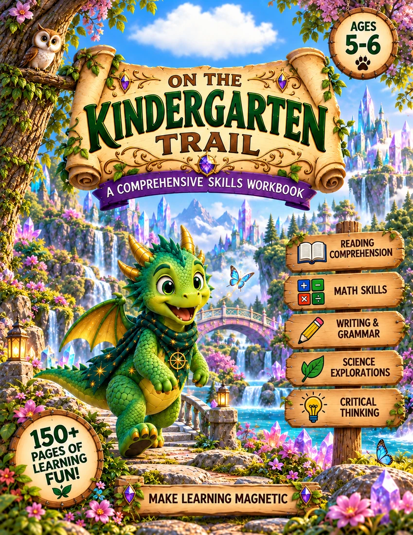 On the Kindergarten Trail, mythical World workbook cover