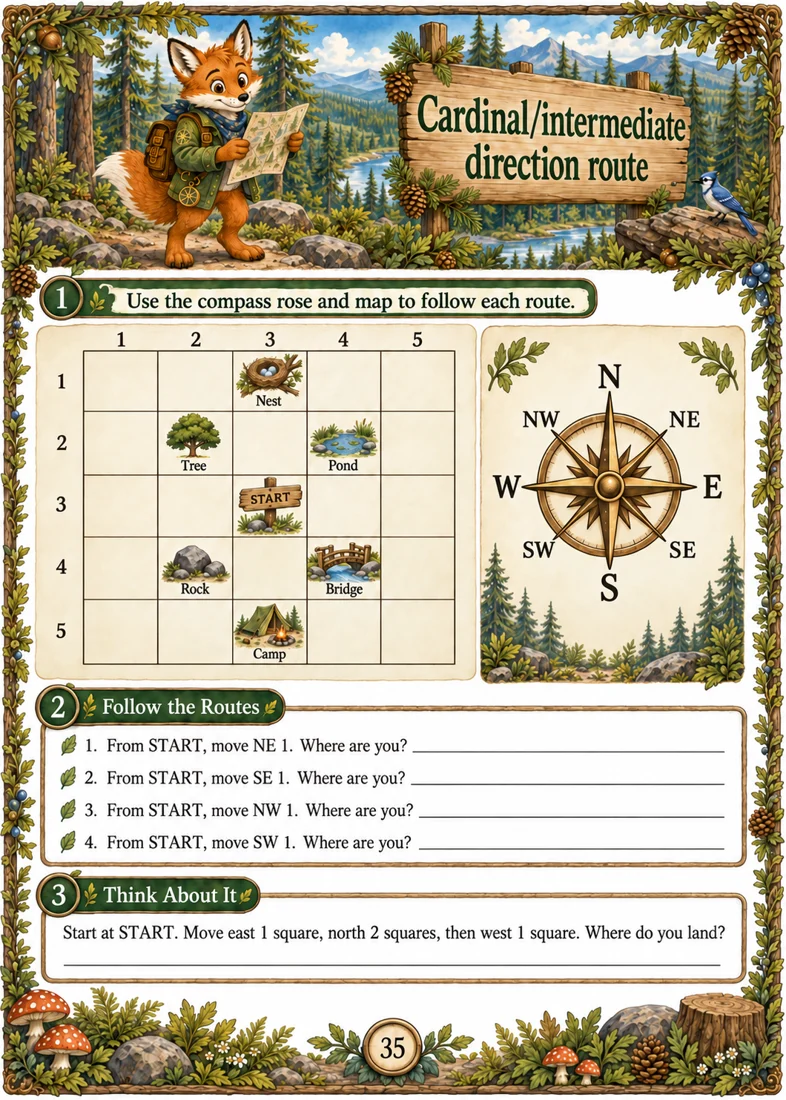 A Learning Trail Universe worksheet with illustrated activities